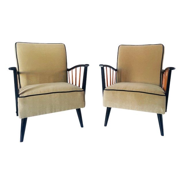 Set of Deco Armchairs in the style of Paolo Buffa, 1950s For Sale
