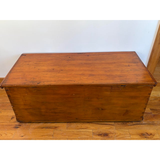 Antique Pine Six Board Blanket Chest For Sale - Image 12 of 12