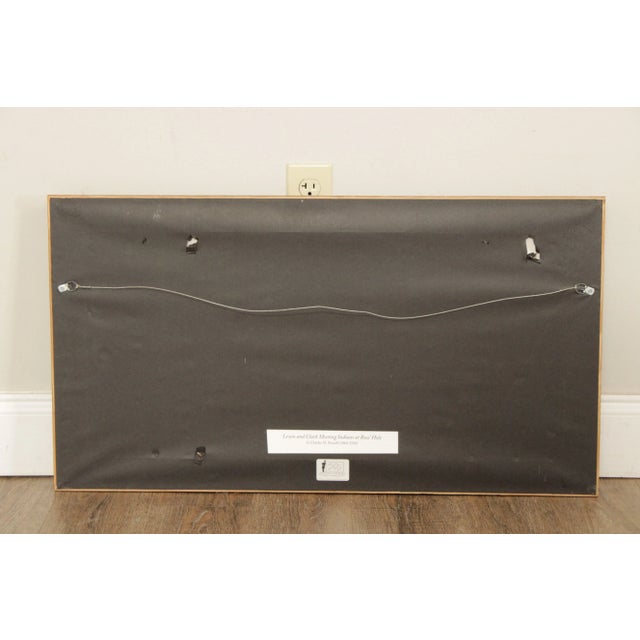 Late 20th Century Charles M. Russell 'Lewis & Clark Meeting Indians at Ross' Embellished Print, Custom Framed For Sale - Image 12 of 13