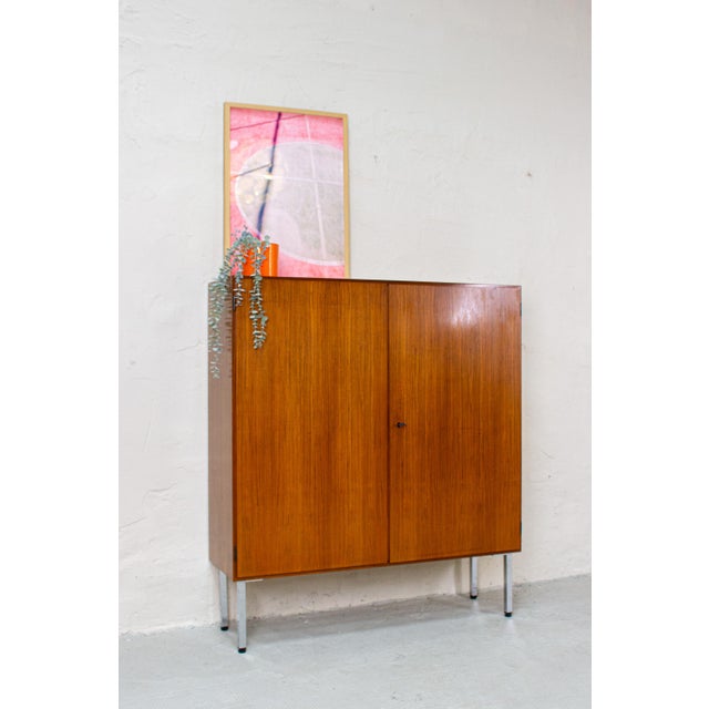 Brown Vintage Highboard in Walnut, 1960s For Sale - Image 8 of 16