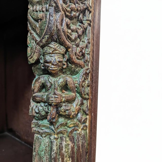 Antique Door and Carvings Repurposed Large 70" Wide Bookcase Cabinet For Sale - Image 9 of 9