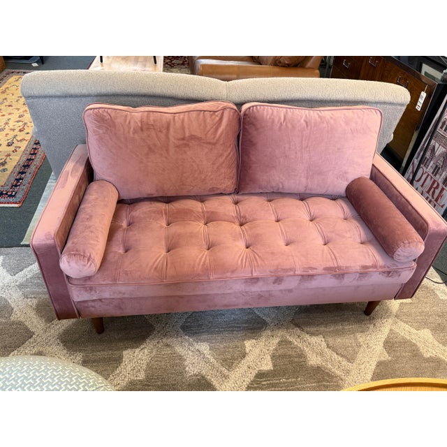 Design Plus Gallery presents the Rose Pink Velvet Velour Sofa from Modway. Update your home or apartment with the mid-...