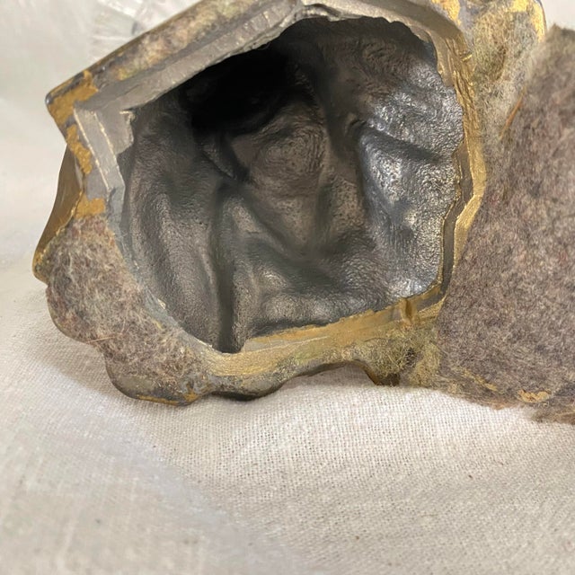 Cast Gilded Age Lady Statue Crystal Ashtray For Sale - Image 12 of 12