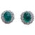 12 Ct Natural Emerald Zambia Cabochon & 4 Ct Diamond Stud Earring 14 KW Gold For Sale - Image 15 of 18