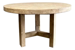 Lexi Round Solid Reclaimed Elm Wood Dining Table