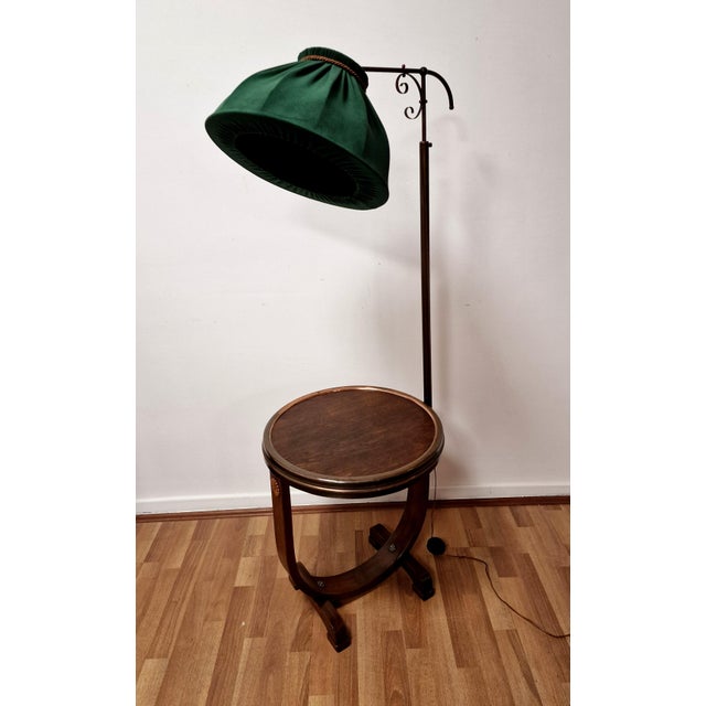 Wood Art Deco Reading Table with Integrated Lamp, 1940s For Sale - Image 7 of 18