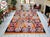 Mid-Century Modern Vibrant Turkish Kilim Rug, 1966 Dated Vintage Tribal Rug, Pink and Orange Geometric Flatweave 6x8 Ft Approx For Sale - Image 3 of 18