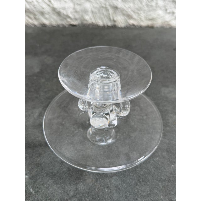 Steuben Stueben Glass Crystal No. 7208 Candlestick James McNaughton 1938 Art Deco For Sale - Image 4 of 4