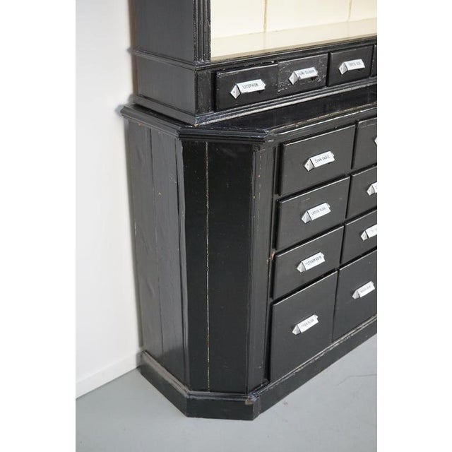 Large Black Painted Apothecary Cabinets, Eastern Europe, 1910s, Set of 2 For Sale - Image 6 of 18