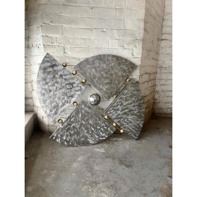 Motivated Seller: 1990s Brutalist Steel and Brass Wall Sculpture Attributed to Curtis Jere For Sale - Image 12 of 12