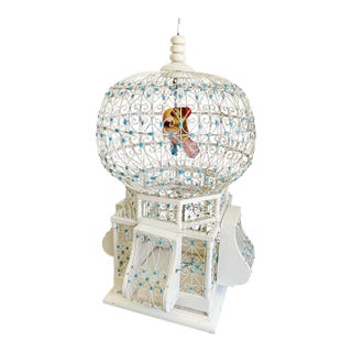 Vintage French Colonial Domed Bird Cage For Sale