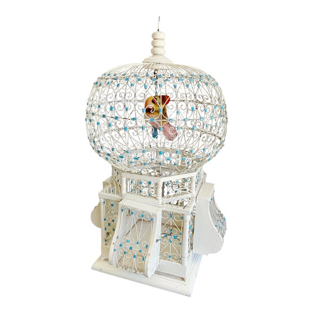 Vintage French Colonial Domed Bird Cage For Sale