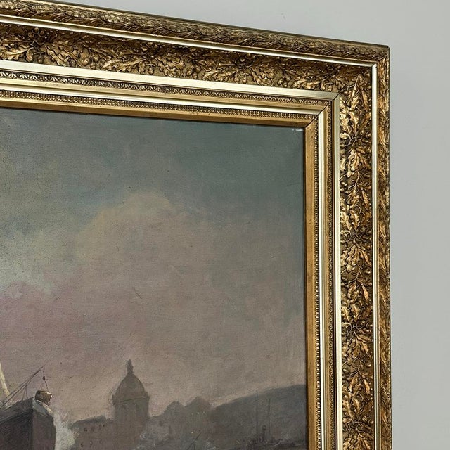 Grand Signed Oil Painting on Canvas by Luigi Tafani, 'View of Venice' Dated 1903 For Sale - Image 16 of 16