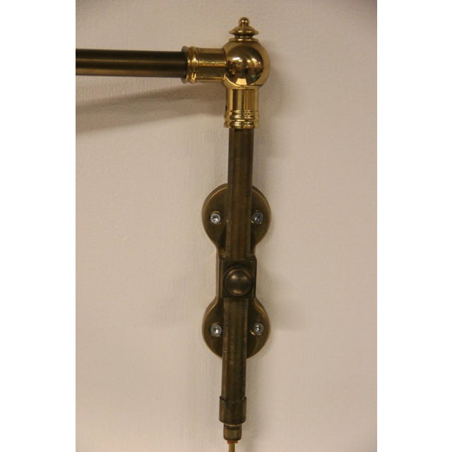 Vintage Brass and Iron Wall Lamp For Sale - Image 9 of 12