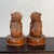 Vintage Boxwood Carved Foo Dogs / Guardian Lions - Pair of Miniature Statues For Sale - Image 9 of 9