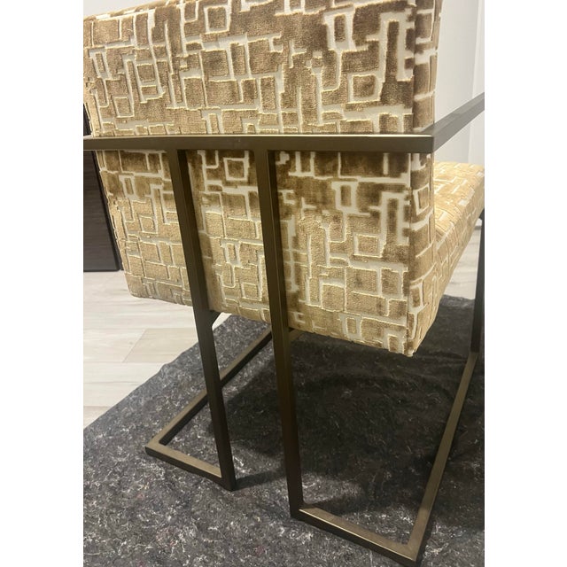 2020s Miles Talbott Accent Chairs in Gold /Linen -Set For Sale - Image 5 of 12
