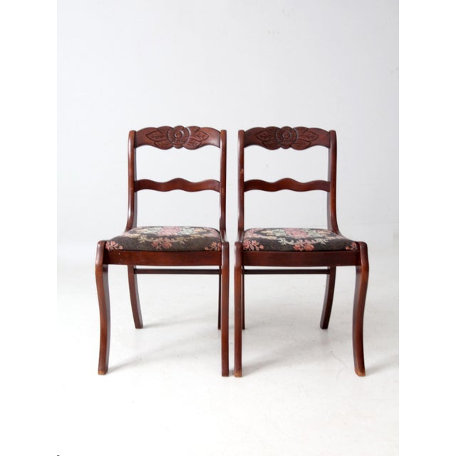 Farmhouse Vintage Tell City Colonial Revival Chairs Pair For Sale - Image 3 of 16