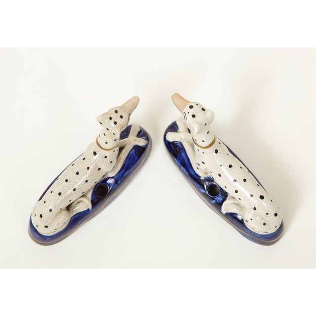 Pair of Staffordshire Seated Dalmatian Inkwells For Sale - Image 10 of 10