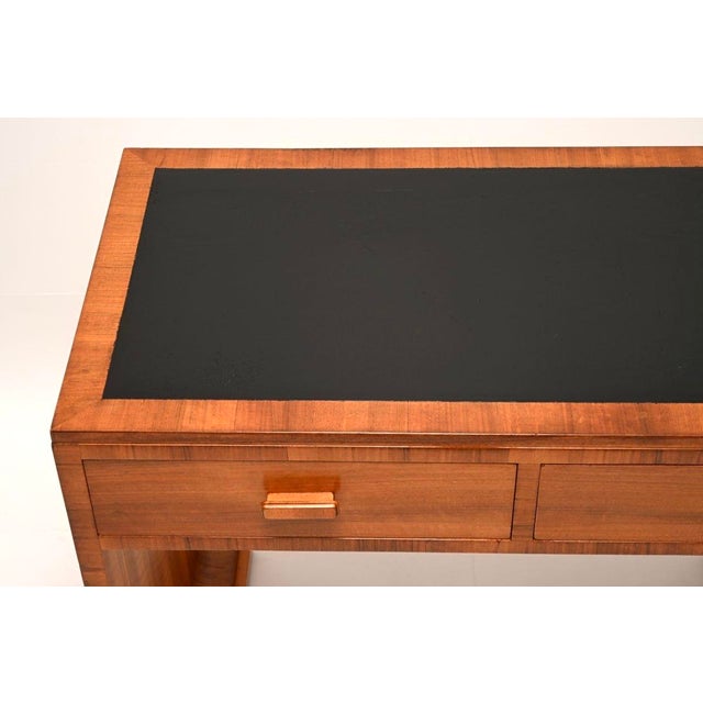 Art Deco Walnut and Leather Top Desk, 1930s For Sale - Image 9 of 11
