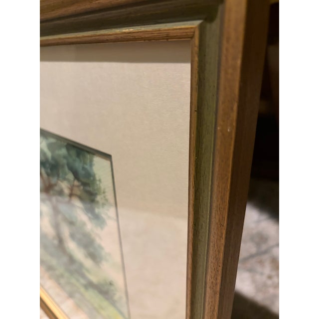 Vintage 1975 Signed Original Watercolor Landscape on Paper, Framed For Sale In San Diego - Image 6 of 9