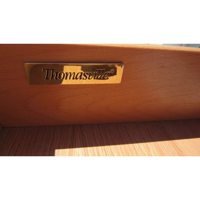 Brown 1980s Thomasville Cherry Marble Top Tall Chest Dresser Designer For Sale - Image 8 of 12