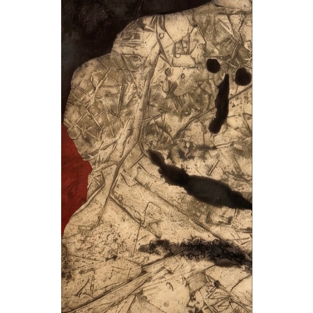 1970s 1970s Antoni Clavé (Spanish, 1913–2005) Float-Mounted Textured Abstract Etching 60/75 For Sale - Image 5 of 14