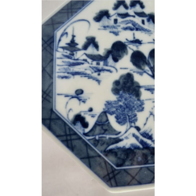 Asian Vintage Asian Mottahedeh Vista Alegre Canton Octagonal Tile or Trivet For Sale - Image 3 of 5