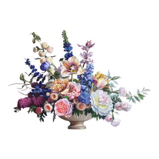 Touched by Your Light - Original Floral Bouquet Still Life Oil Painting For Sale