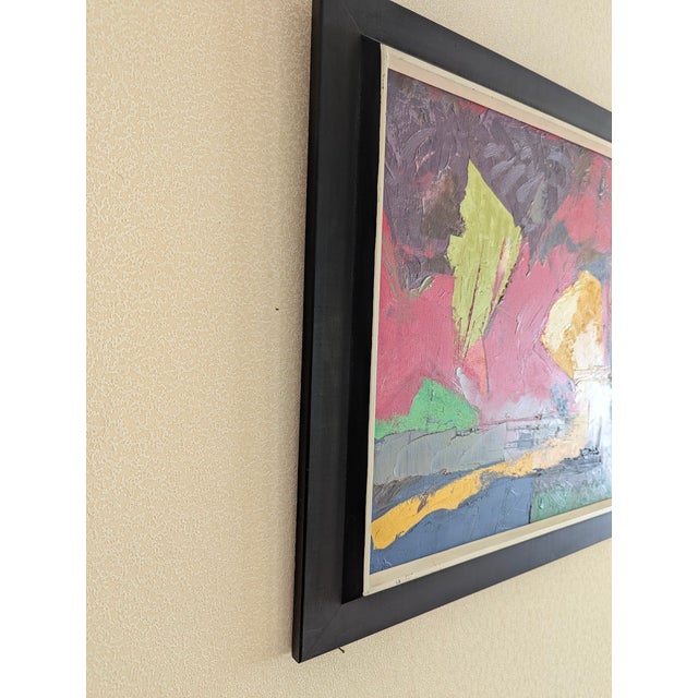 I love the vibrant colors in this oil painting which was created by an unknown artist in the 60's or early 70's. it has a...