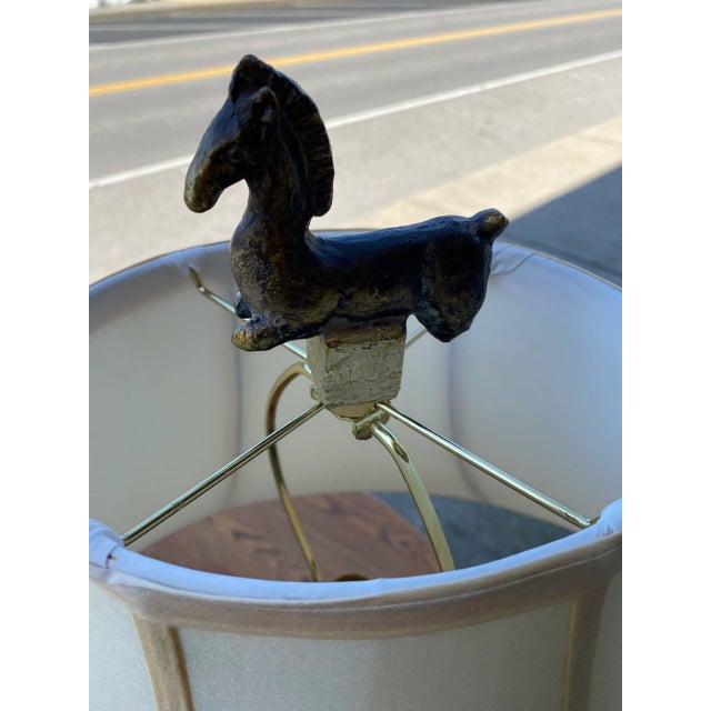 Asian 1980s Uttermost Trojan Horse Style Lamps - a Pair For Sale - Image 3 of 5