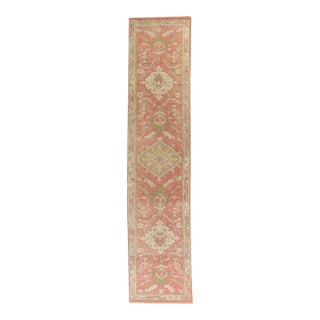 Narrow Antique Turkish Oushak PinkRunner - 2'5" X 12'6" For Sale