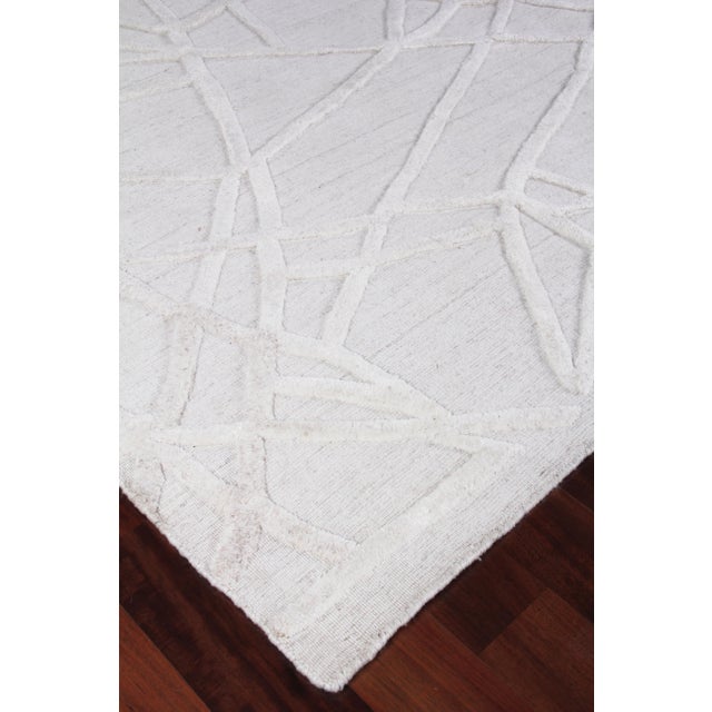Textile Wellington hand loomWoolSilver Rug - 8'x10' For Sale - Image 7 of 10
