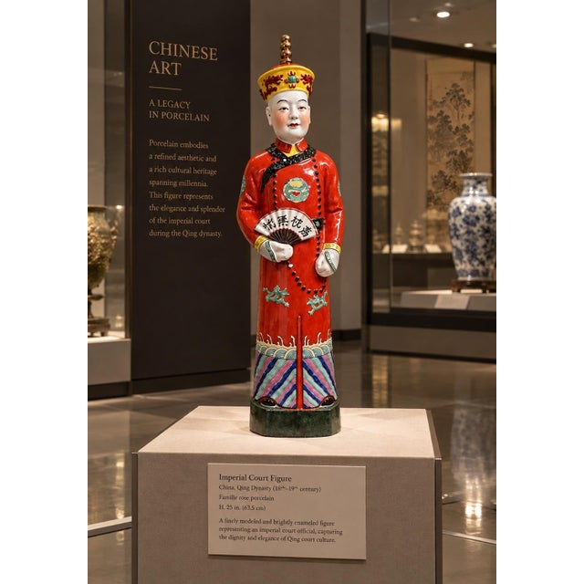 Antique Chinese Porcelain Emperor Figurine For Sale - Image 9 of 9