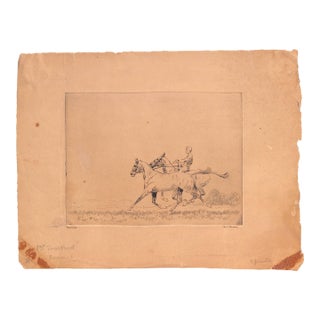 Paul Brown "Exercise" Rider 1st Trial Proof Drypoint Etching For Sale