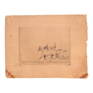 Paul Brown "Exercise" Rider 1st Trial Proof Drypoint Etching