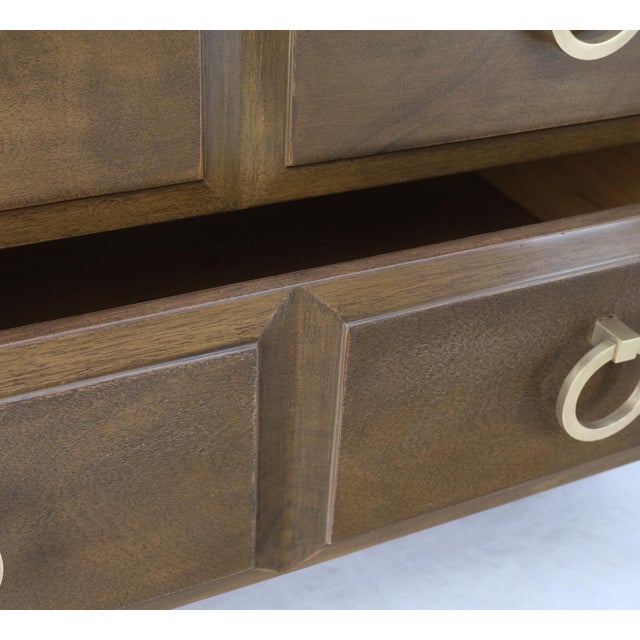 Pair of Gibbings Widdicomb Solid Brass Ring Drop Pulls Bachelor Chests Dressers For Sale - Image 13 of 18