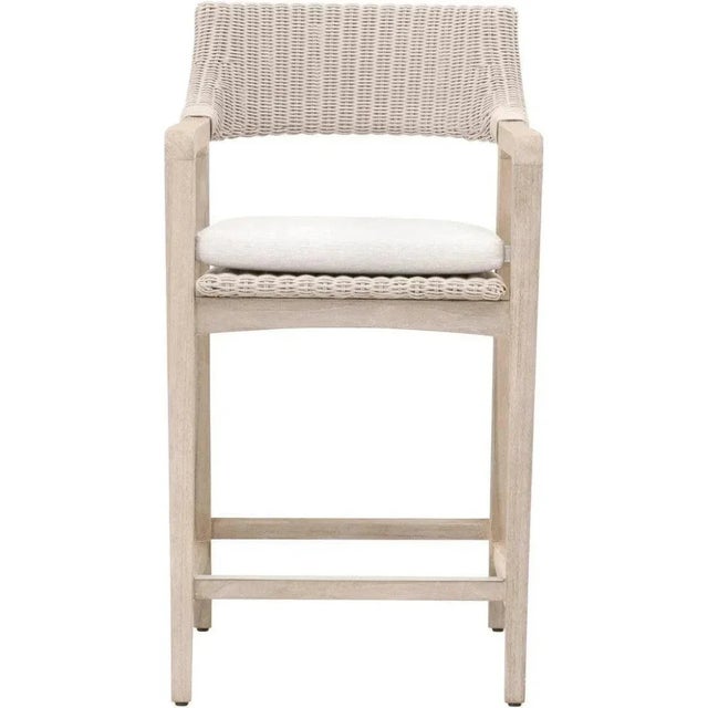 Transitional Lucia Olefin Fabric Outdoor Counter Stool by Essentials for Living For Sale - Image 3 of 8