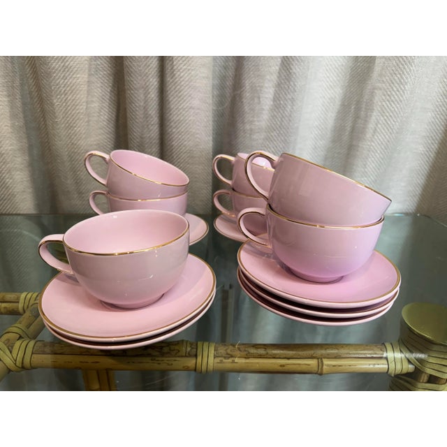 Teleflora Baby Pink Tea Cups Service for Seven - 14 PCS For Sale - Image 4 of 5