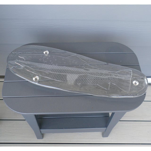 Transparent Vintage Pukeberg Swedish Glass Fish Platter Serving Tray Scandinavian Art Glass For Sale - Image 8 of 16