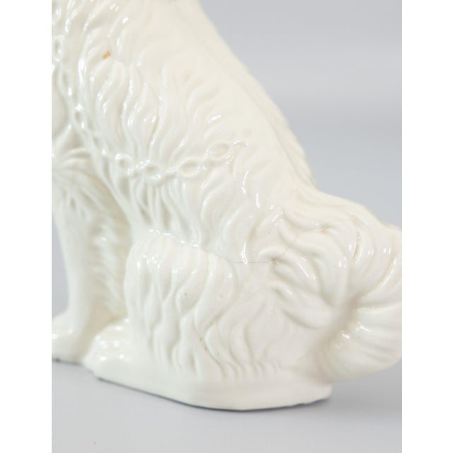 White Antique 19th Century English Staffordshire Spaniel Dogs - A Pair For Sale - Image 8 of 11