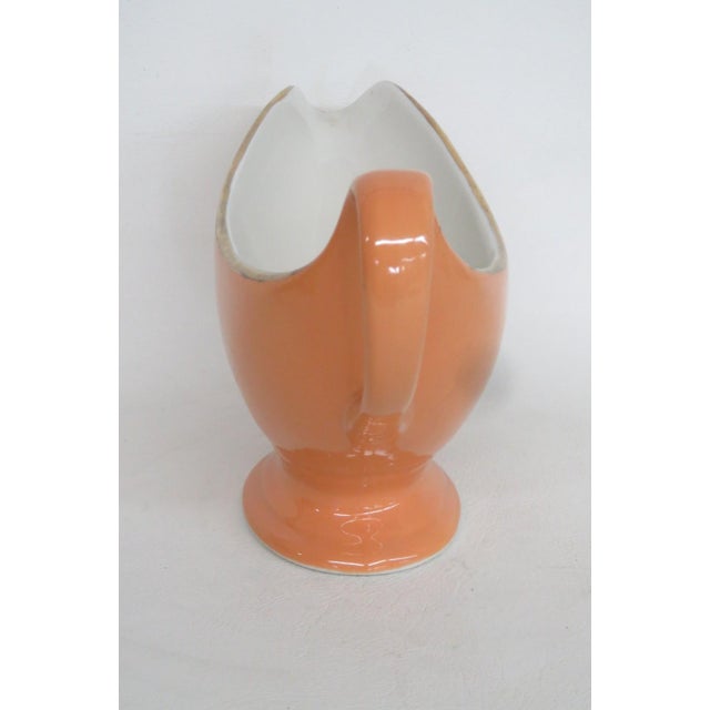 Anchor Hocking 1960s Shenango China Anchor Hocking Orange Color Ceramic Gravy Boat For Sale - Image 4 of 16