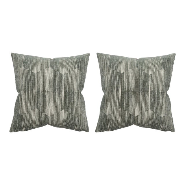 Stereo Eucalyptus 22x22 Pillow, A Pair For Sale