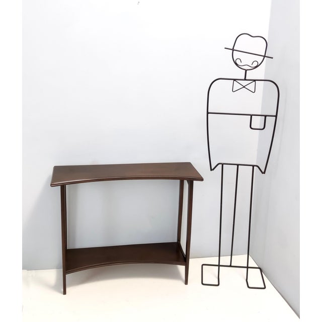 Postmodern Vintage Italian Ebonized Beech Console Table with Lower Shelf, 1980s For Sale - Image 3 of 9