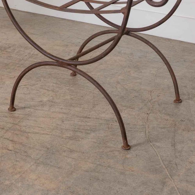 1920s French Iron Curule Stool For Sale - Image 4 of 11
