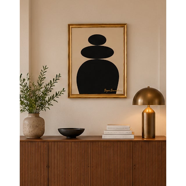 Title: Calm Layers, Framed, Modern Painting by Bryan Boomershine For Sale In Palm Springs - Image 6 of 7