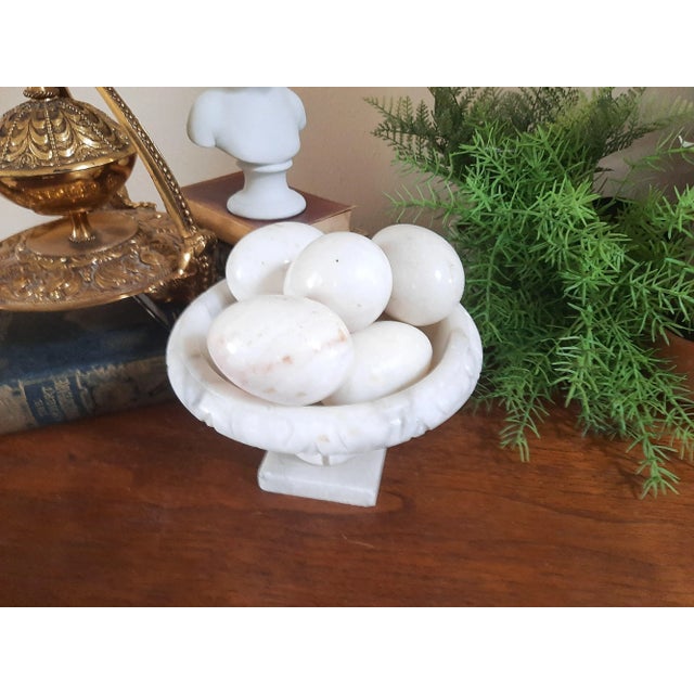 Alabaster XL White Alabaster Marble Duck Eggs Easter For Sale - Image 8 of 12