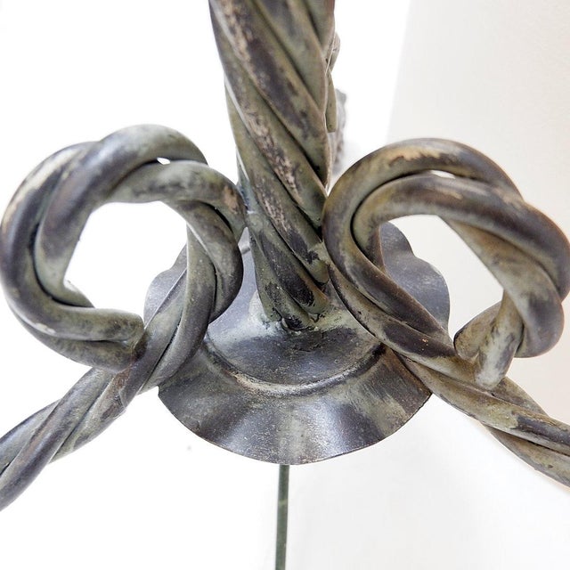 Vintage Brutalist Twisted Wrought Iron Floor Lamp, 1950s For Sale - Image 13 of 15