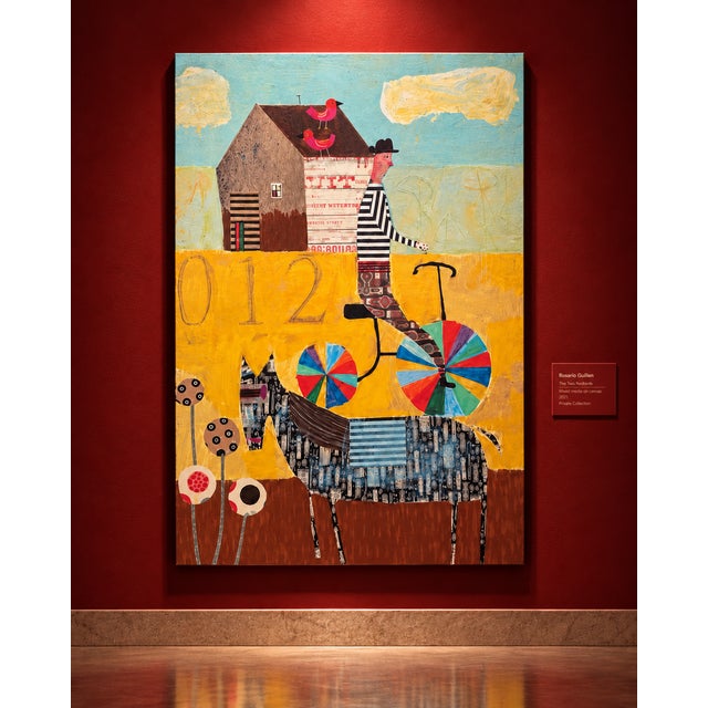 Contemporary Nathaniel Mather – Bike Riding in Country Oversized Textured Canvas Artwork For Sale - Image 3 of 11