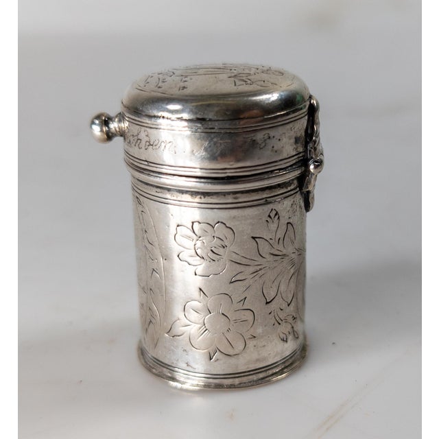 Late 18th Century 18th Century Silver German Etui Necessaire Keepsake Box With Engravings For Sale - Image 5 of 15