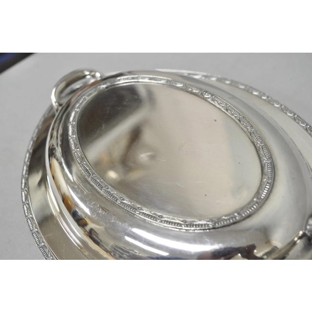Vintage T&t Silver Plated Victorian Oval Vegetable Serving Platter W/ Drapes For Sale - Image 9 of 16